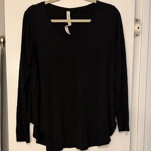 lululemon athletica Black V-Neck Long Sleeve Tee